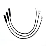 BUHCUWQB 3 PCS 3.5mm Female Jack to Bare Wire Open End TS 4 Pole Stereo Jack Plug Connector with Wire Cable 27cm Used in ​Audio Cable Repair (Female 4 Pole)