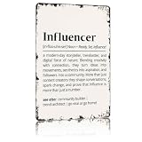Vintage 8x12 Inch Aluminum Funny Influencer Definition Art Wall Decor, Inspirational Retro Poster for Home Office Man Cave Garage Living Room Bedroom, Unique Gift For Content Creator Social Media Worker