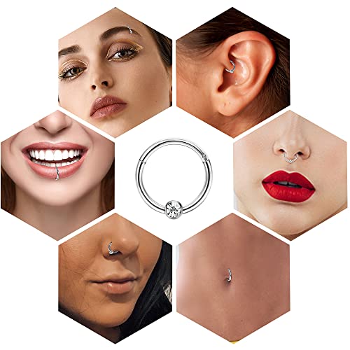 Jstyle 16 Gauge Cartilage Earrings for Women Hypoallergenic Surgical Stainless Steel Earring Sets for Multiple Piercing Daith Conch Tragus Helix Piercing Jewelry Silver