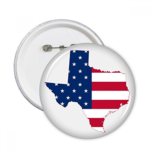 Badge drapeau USA Texas broche ronde vêtement décoration Stars and Stripes lot 5 boutons XL