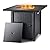 Devoko 28 inch Patio Propane Fire Pit 50,000 BTU Outdoor Gas FirePit Table with Lid and Lava Rock for Garden, Courtyard and Backyard, Black