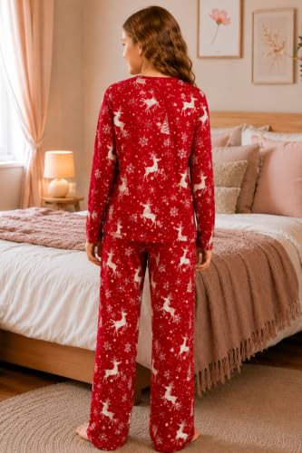 Image of TotzTouch Girls Printed Pyjama Set | Full Sleeve Top with Wide Leg Pyjama Pants | Stylish Cotton Co-Ord Nightwear Set for Kids