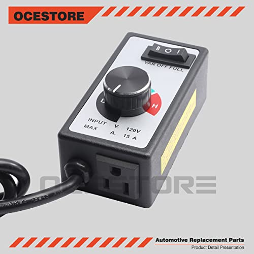 Controlador de velocidad variable para ventiladores OCESTORE, 120 V CA, 15 A, para ventiladores de conducto e hidroponía miniatura 3