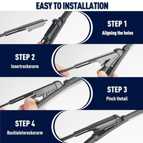 Image of Front and Rear Windshield Wipers for Chevrolet Traverse 2012-2017 | Quiet and Streak-Free 24 inch 21 inch 13 inch Front and Back Wiper Blades Assembly All-Season OEM Automotive Replacement Accessories