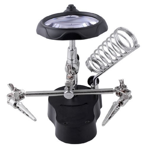 MAGIKON 3rd Helping Hand Magnifying Soldering Iron Stand, LED Magnifier,360 Degrees' Swivel, for Light Work According to The Size and Weight