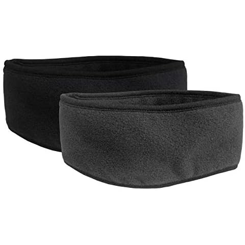 N'Ice Caps Kids Fleece Headbands 2-Pack | Stretchy | Full Ear Coverage Boys Girls (Black/Charcoal Grey Pack, One Size Fits 4-16 Years) Cover