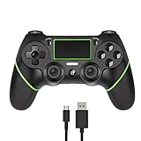 🎮【Compatible con Playstation 4/ PS4 Slim/Pro】 El mando inalámbrico es compatible con Playstation 4/ PS4 Slim/Pro a través de Bluetooth. El Bluetooth de alto rendimiento proporciona una señal estable sin demora ni caída de línea dentro de los 8m. El mando se puede conectar a una PC con Windows a través del cable USB.