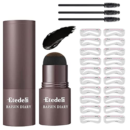 Eyebrow Stamp Stencil Kit- Easy Way To Get Perfect Eyebrows In Minutes,Waterproof, Black