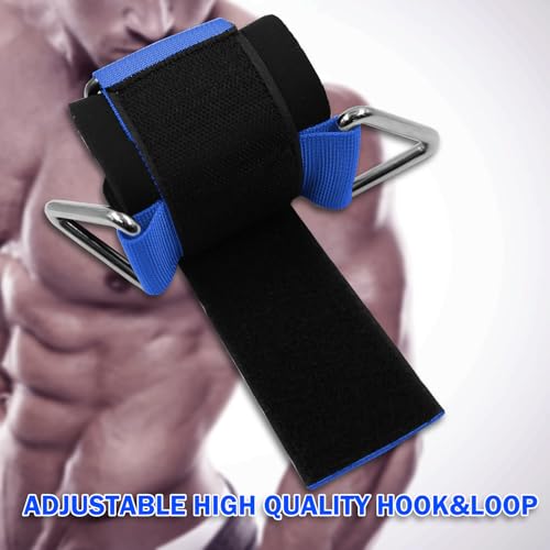 Image of Adjustable Wrist Cuffs Neoprene Padded Straps for Cable Machines Strength Training Equipment