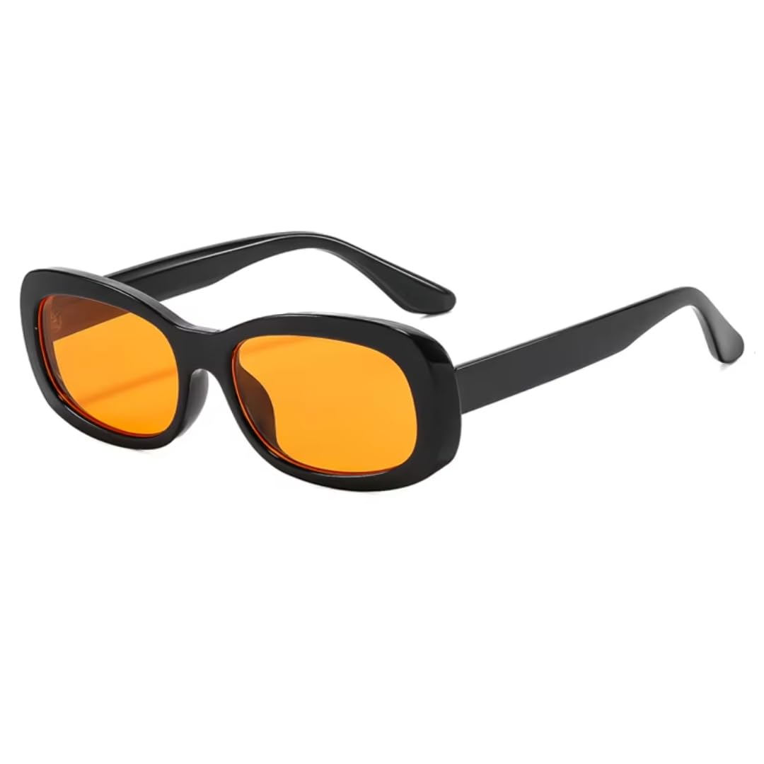 Occhiali da sole alla moda da uomo, occhiali da sole femminili leopardati retrò UV400 (nero-arancione)
