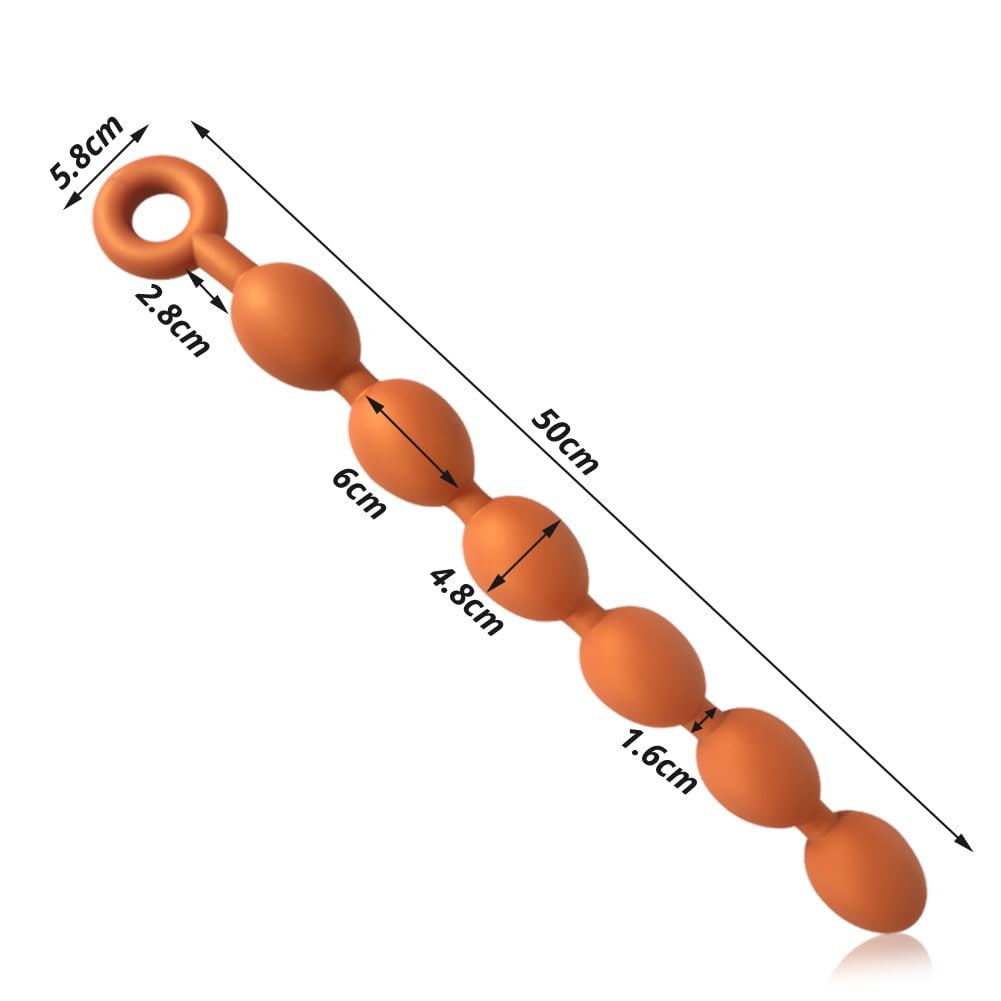 SXOVO Palline Anali Extra Grandi Plug Analesex Toy in Silicone Liquido con Anello Sicurezza Plug Anale-Dilatatore per Stretching Anale e Stimolazione Prostata BDSM Toys Sessuali per Donna Uomini (M)