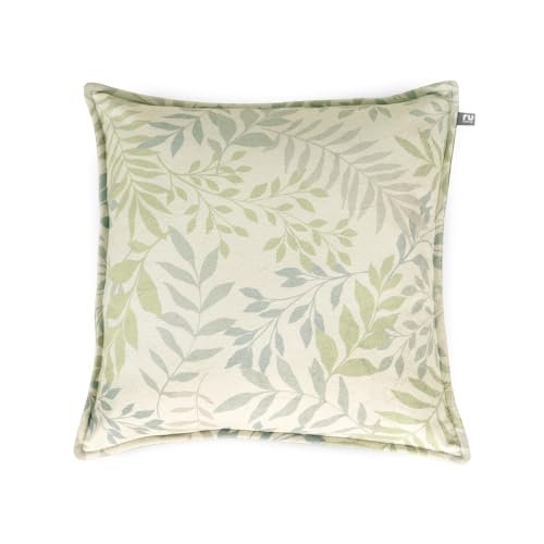 Image of rucomfy Fibre Filled Willow Leaves Cushion. Home Decor Pillow, Extra Soft Fabric Throw Cushions. 45 x 45cm Throw Cushion