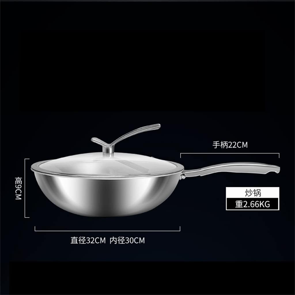 316 Stainless Steel Pot Set Household Kitchen Non-stick Frying Pan + Frying Pan Set Combination Kitchen Utensils (Color : A Size