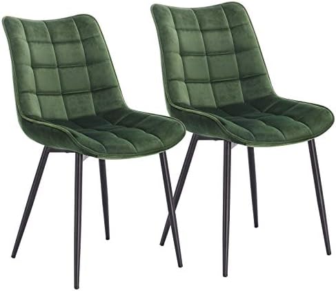 WOLTU Dining Chairs Set of 2 pcs Kitchen Counter Chairs Lounge Leisure Living Room Corner Chairs Light Brown Faux Leather Reception Chairs with Backrest and Padded Seat