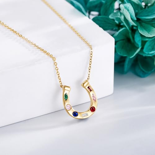 ELFRONT 14K Solid Gold Cross/Mustard Seed/Horseshoe/Witches Knot/Italian Horn Necklace Dainty Mothers Day Jewelry Gifts for Women4