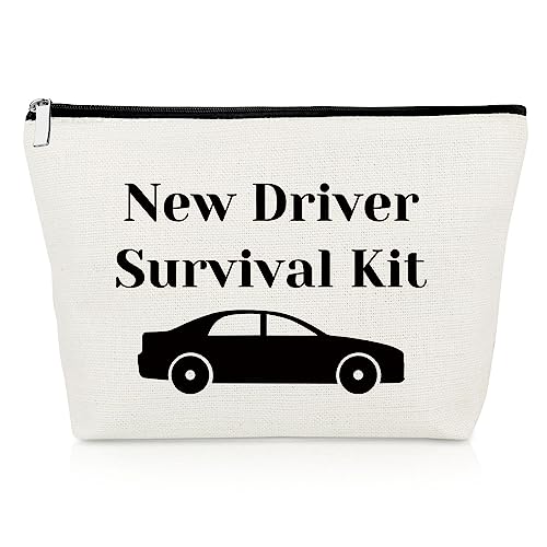 New Driver Gifts for Girls Makeup Bag Inspirational Congratulation Gifts for Driving Test Passer New Car Owner Driving License Cosmetic Bag for Daughter Graduation Birthday Present Travel Pouch