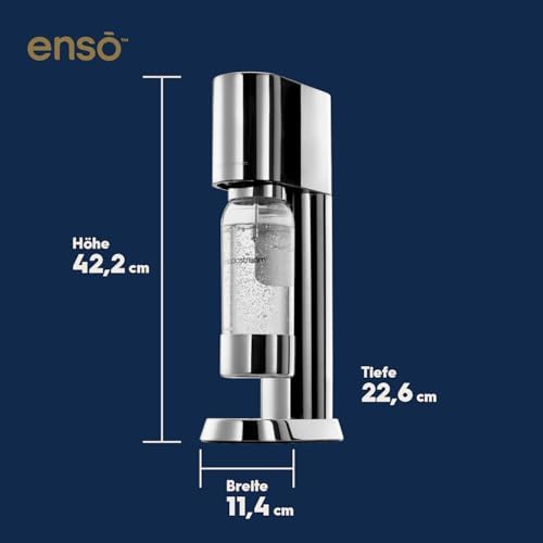 Bild 6 - SodaStream® enso™ Premium Wassersprudler | Edelstahl-Design von Naoto Fukasawa | inkl. 1 L BPA-freie Flasche & Reinigungstuch | Einfaches CO2-Wechsel-System, Silber