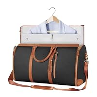 Borsa Da Viaggio Pieghevole Per Abiti – Sacca Appendiabiti Impermeabile In Pelle PU, Con Scomparto Per Scarpe, Trasformabile, 52x25x31 Cm (Nero)