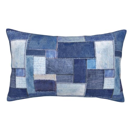 デニム柄 枕カバー 60×40cm 長方形 まくらカバー クッションカバー 抱き枕カバー 装飾枕カバー おしゃれ 座布団カバー ソファ背当て チャック付き 隠し 着脱簡単 洗える 四季通用 ソファ用 寝室用 贈り物