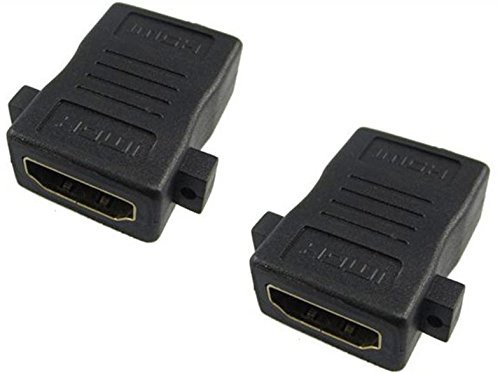 Darahs® HDMI Female to Female Screw Lock Panel Mount Adapter Connector Extender 1080P-(Pack of 2)