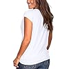 Jescakoo-Womens-Short-Sleeve-Round-Neck-T-Shirt-Front-Twist-Tunic-Tops-Casual-Loose-Fitted Juniors Cute Summer Tops with Twist Solid Trendy Tunic Tops Blouse White M