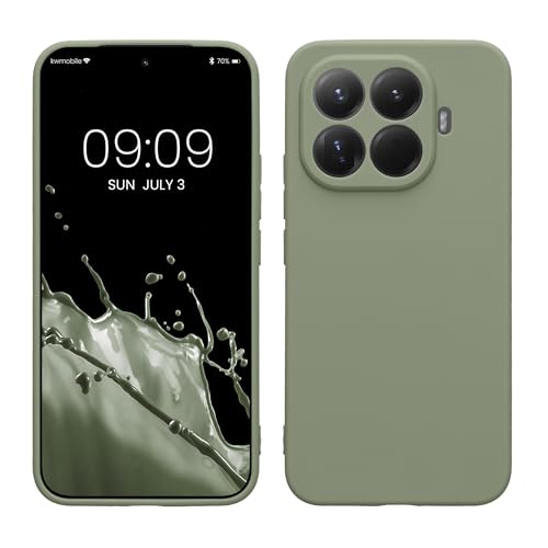 kwmobile Handyhülle für Xiaomi 15T Pro Hülle - weiches Handy Silikon Case - Schutzhülle Cover - Graugrün