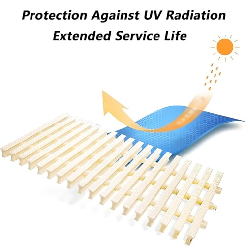 Swimming Pool Drainage Overflow Grate, Flexible UV Resistance ABS Plastic Grate Cover, Shower Sewer Outlet, Driveways Patios Pool Decks Channel Drain Grate,25x100CM-6Pieces - Image 4