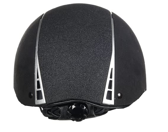 Casco de equitación HKM negro y plateado para jinetes 2
