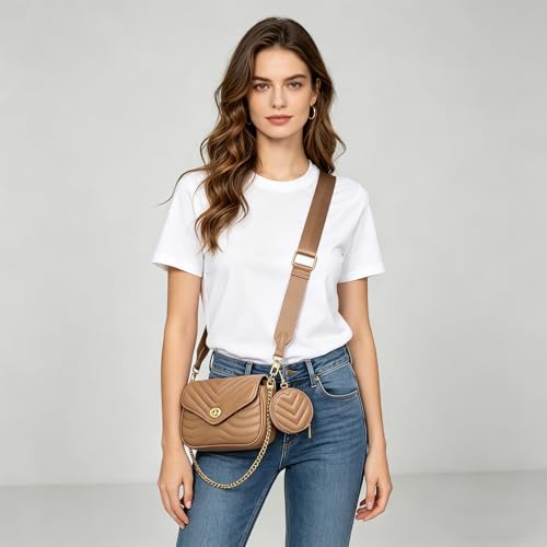 Image of JEEHAN Quilted Crossbody Bags for women Designer Shoulder Handbags Small Purse