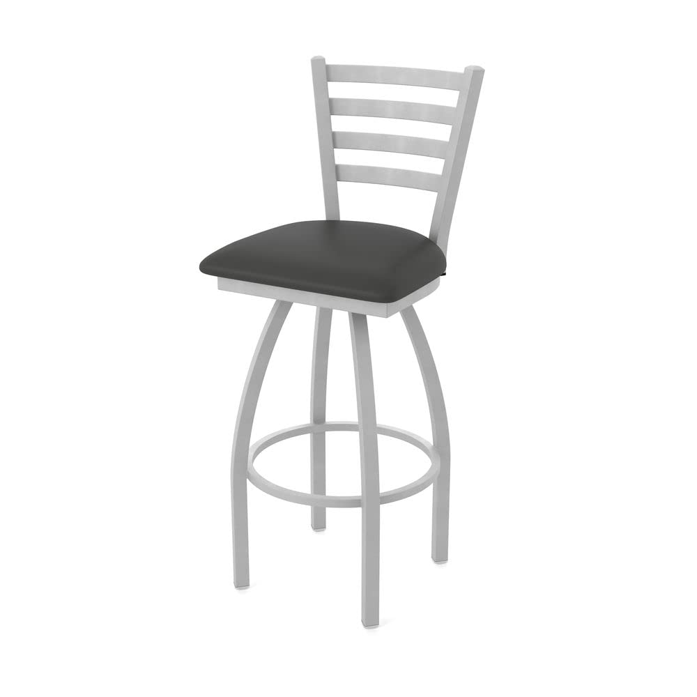 410 Jackie 36" Swivel Bar Stool with Anodized Nickel Finish and Canter Iron Seat