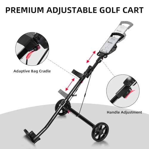 Image of XDriveMax GC01 Golf Pull Push Cart 2 Wheel,Foldable Golf Push Cart for Golf Clubs,Lightweight Folding Golf Walking Pull Carts
