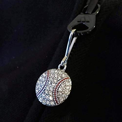 Crystal Baseball Zipper Pull