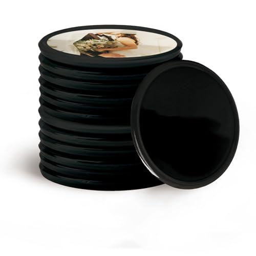 200-1000 Custom Poker Chips, 15 Colors Custom Plastic Tokens Personalized Logo/Text/Photo, Double Sided Print on a Chip, with Storage Box, Good for Drink Token, Bar, Business Card (Black)