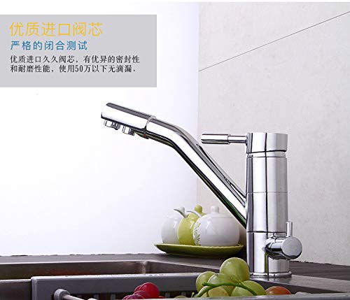 Robinet de cuisine mitigeur évier chrome rotatif à double levier