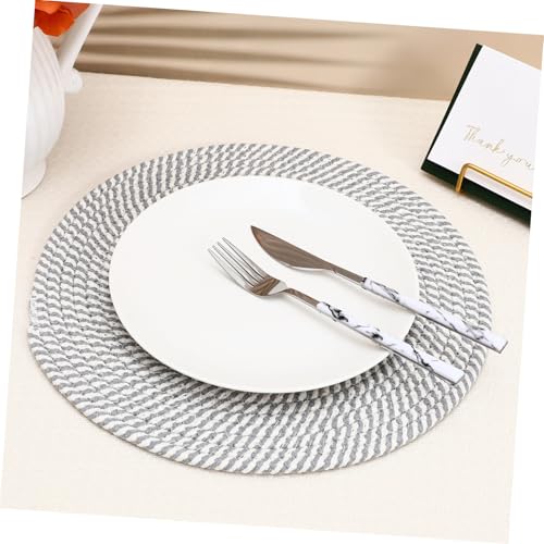 Dessous de table de sets de protection la chaleur ronds tissés coton - 7
