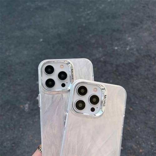 Coque iPhone 15 Plus antichoc paillettes argent texture plume LVTFCO - 4