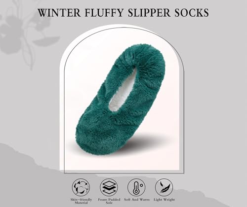Image of Keyela Women's Ballerina Slippers,Non-Slip Bedroom Slippers Socks | Soft fuzzy slipper socks for ladies Indoor home slippers Cozy sock slippers Ballet Slippers