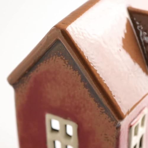 キャンドルハウス キャンドルホルダー 陶器 おしゃれ かわいい レッド オブジェ おうち 家 キャンドル 置物 お香立て 香炉 ミニチュア [5]