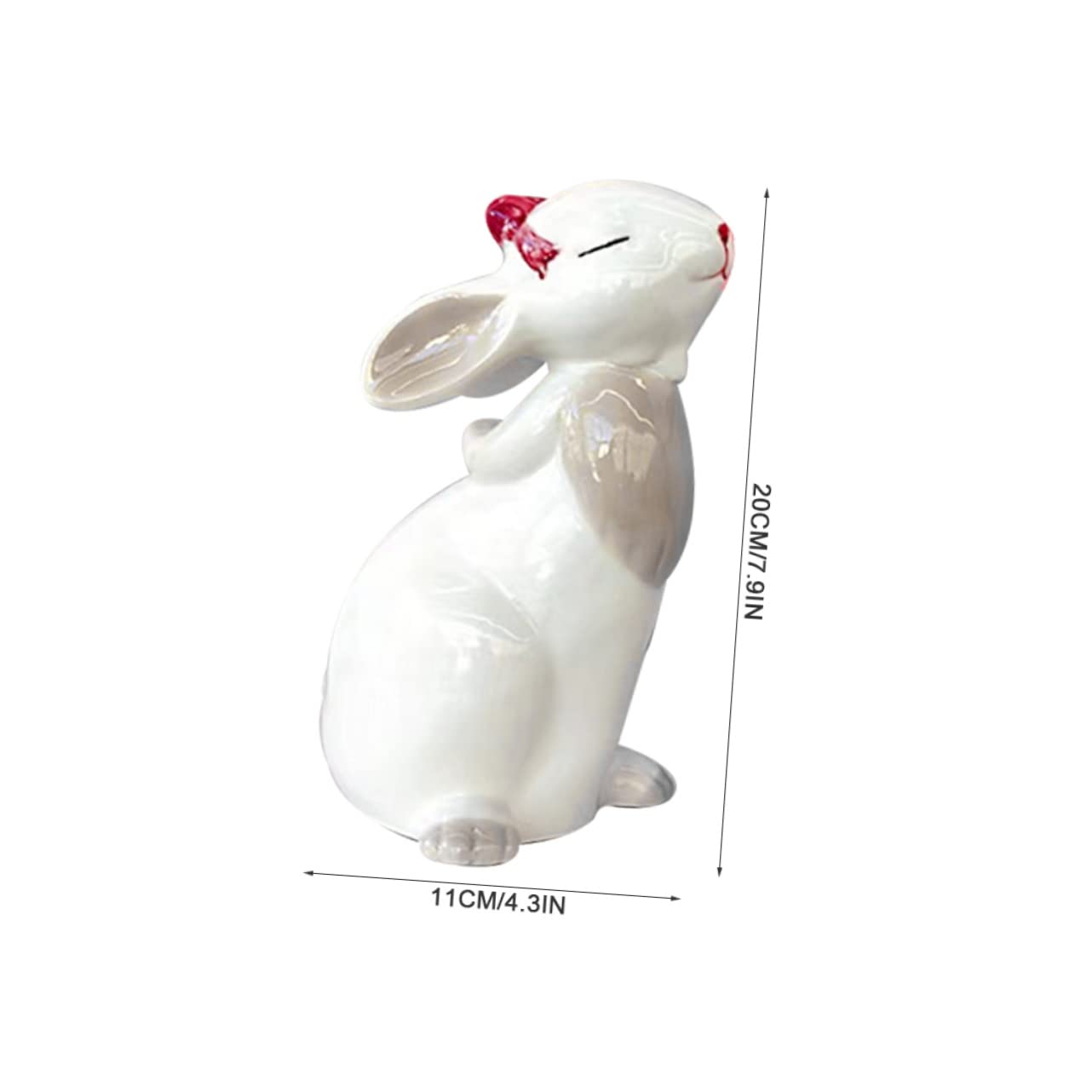 Statue De Lapin en Céramique Modèle De Lapin Domestique Figurine De Lapin Décoration De Table