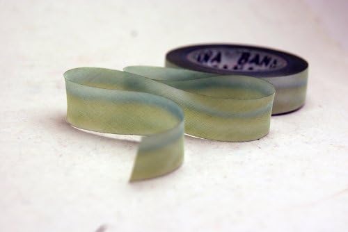 1" (24mm) Hand Dyed Silk Ribbon bias Cut 6 Yard Cutting - Color 054 Green