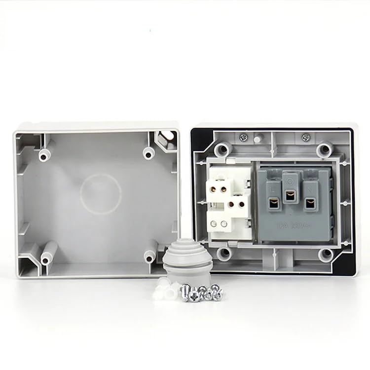kesig® Water Proof 3 Module Plastic Gang Box,® Wall Mount Three Phase IP55 Bell Switch, Water Proof Plastic Box with Bell Switch and Socket gaurd Use in roof top 4