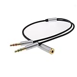 kenable PRO - Cable adaptador de 4 polos para auriculares y micrófonos separados de 3,5 mm