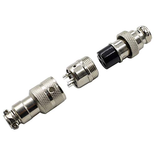 Conector de aviación GX16-3P metálico 3 pines impermeable miniatura 4