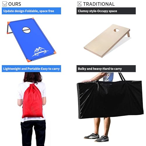 Nzqxjxz Portable Cornhole Board Set With 8 Bean Bags And Carrying Bag, Corn Hole Game For Adults And Family thumb #3