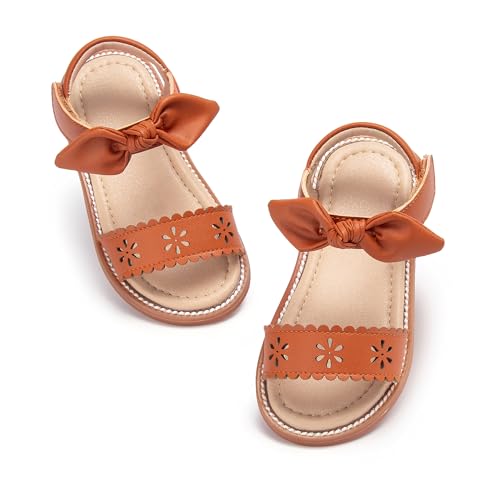 Image of Otter MOMO Girls Open Toe Princess Flat Sandals with Comfort Sole Summer Sandals