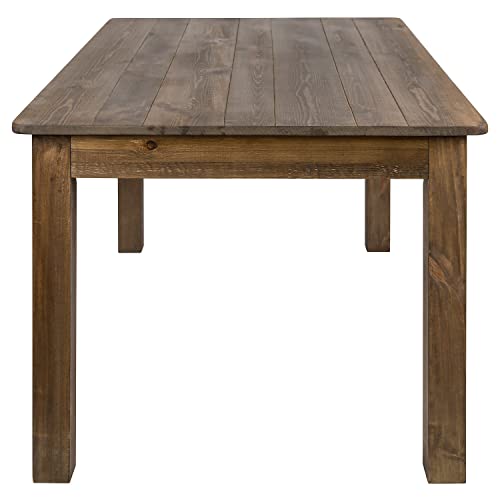 Flash Furniture 60" X 38" Rectangular Antique Rustic Solid Pine Farm Dining Table #TOP4