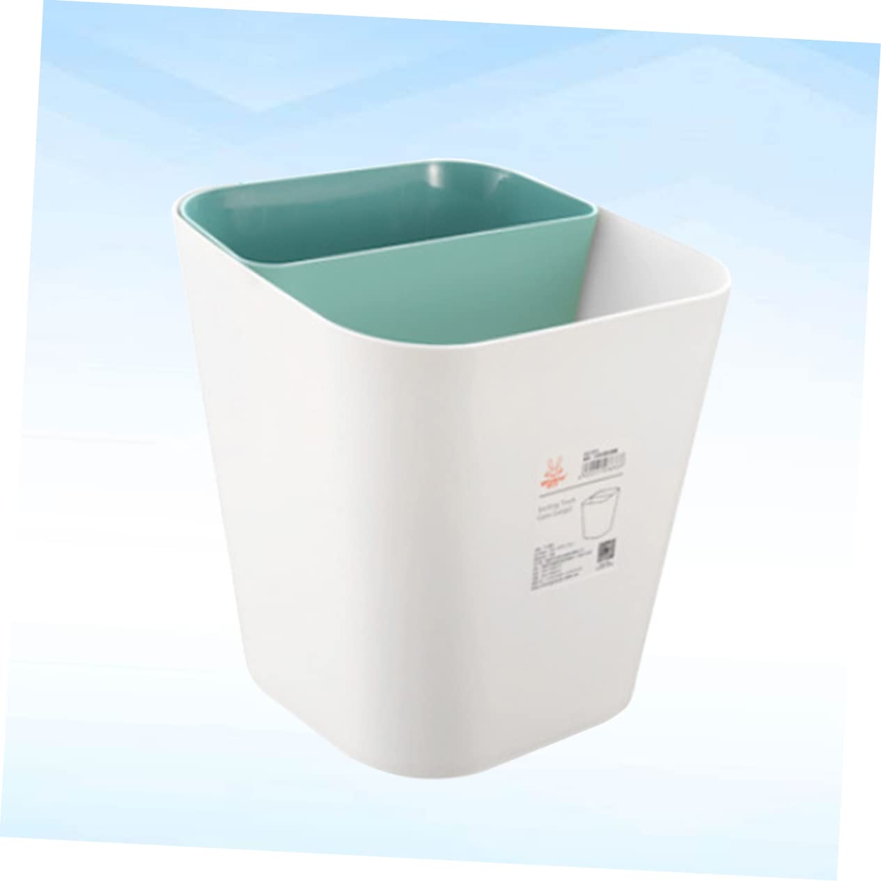 MAGICLULU Thickened Plastic Trash Can Dual-Use Wet and Dry Wastebasket for Home Kitchen Bathroom Green Garbage Container Lid Easy Sort Recycling Bin