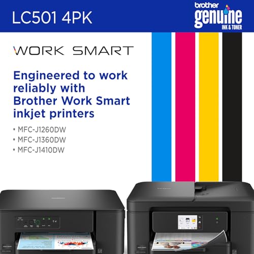 Image of Brother Genuine LC5014PK 4-Pack (1 Each of) Standard Yield Black, Cyan, Magenta, and Yellow Ink Cartridges