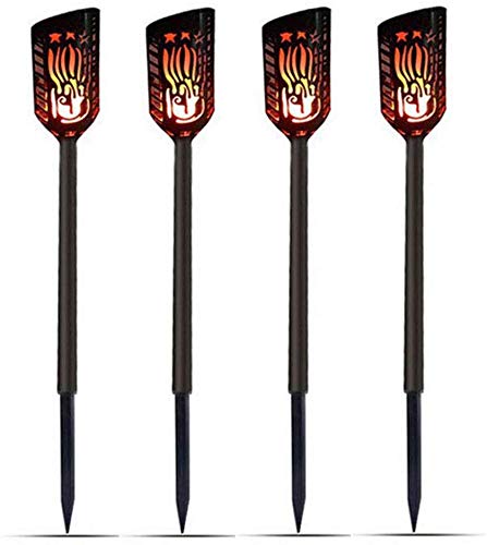 Dmygo Solar Garden Torch Lights LF109MM 102Leds Automatic On/Off from Dusk to Dawn Waterproof Flickering Flames Pathway Lighting(4Pack)