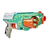 NERF Elite Disruptor Blaster Dynamic Green - 6-Dart Rotating Drum, 6 Official Elite Darts, Slam Fire (Amazon Exclusive)